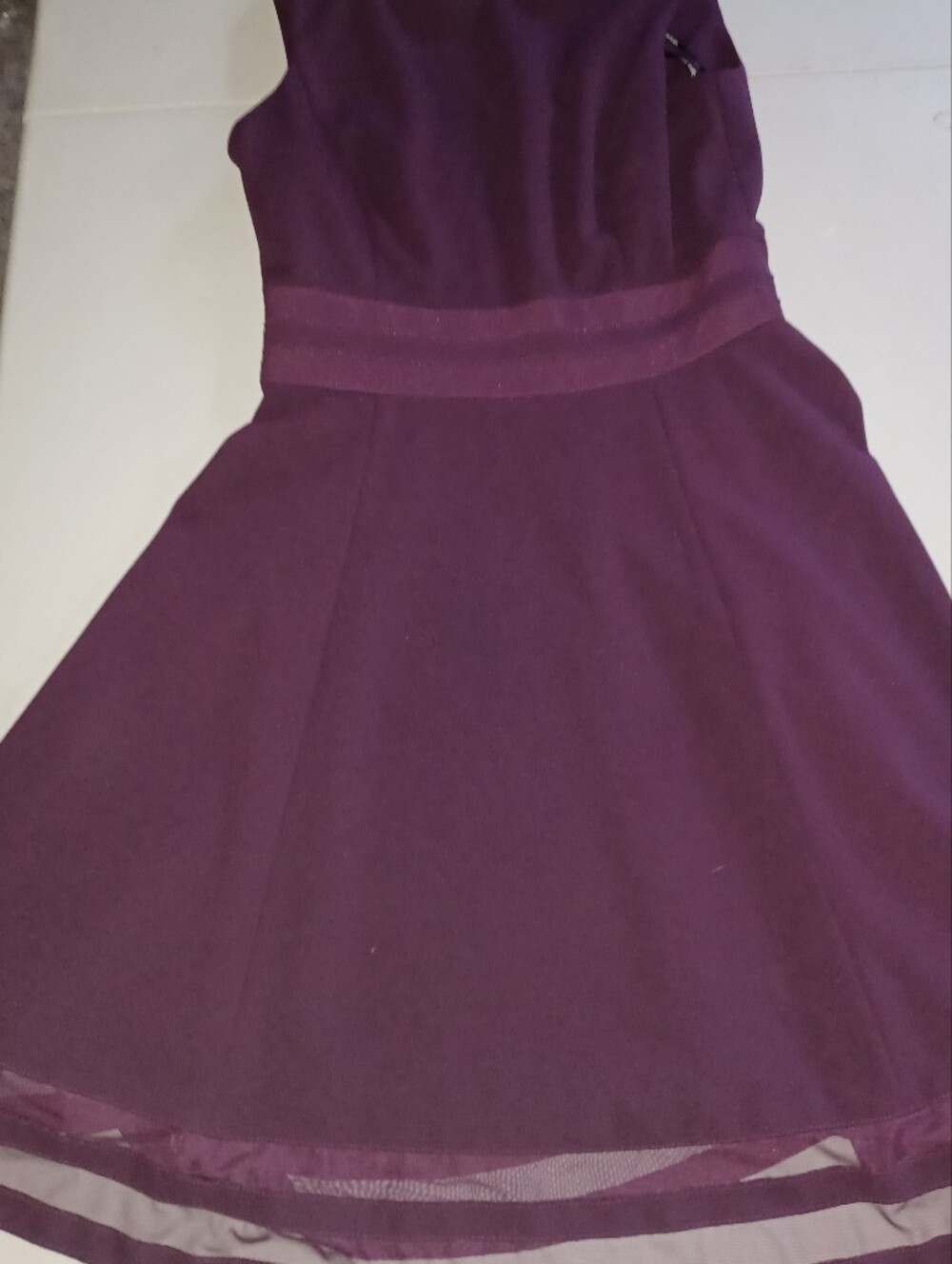 Calvin Klein Deep Plum Fit & Flare Midi Dress